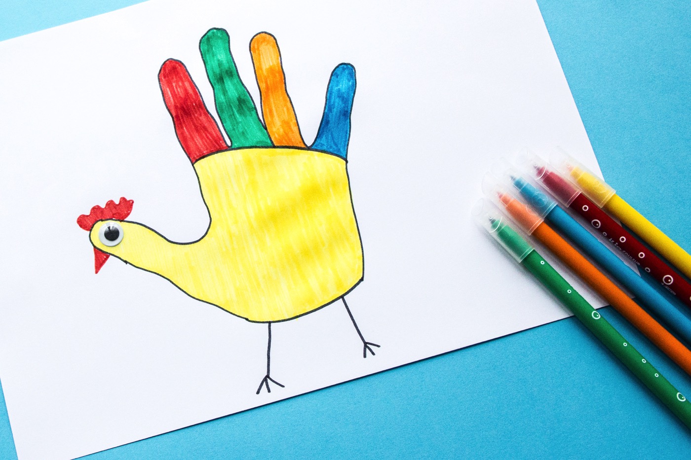 Como desenhar como desenhar uma galinha com sua mão 