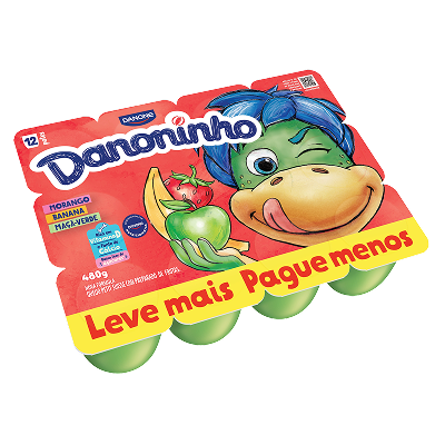 Petit Suisse Danoninho Morango, Banana e Maçã Verde 480g Petit Suisse Danoninho Morango, Banana e Maçã Verde 480g